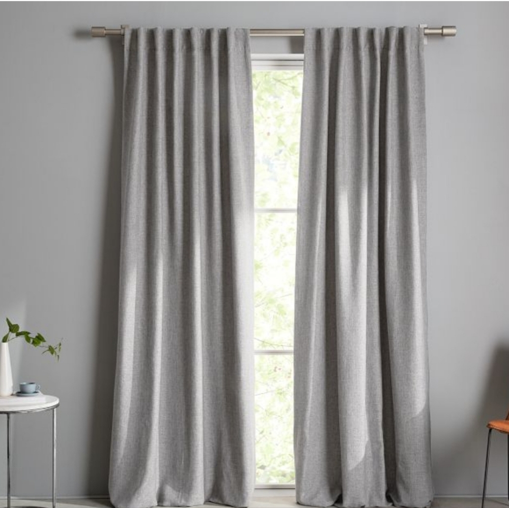 West Elm Crossweave Blackout curtain, 48x96 Stone White NWT